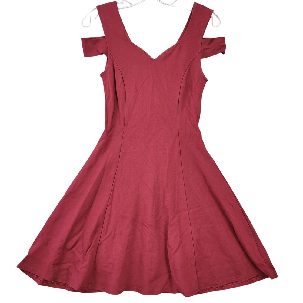 InsNova Red Dress Mini Stretch Fit Flare Preppy Cut Out Sleeveless Womens Size S